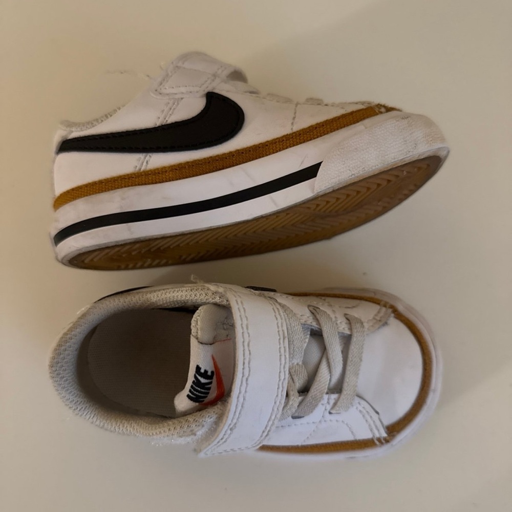 Nike White and Tan Classic Sneakers